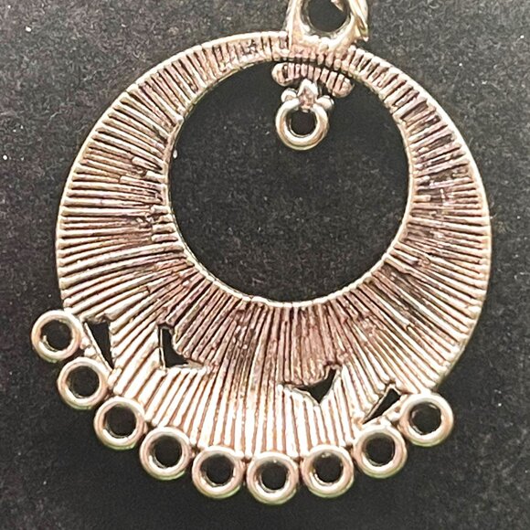 Silver Tone Bohemian Filigree Dangle Earrings Folk Art Style Women's Fashion - Picture 6 of 9